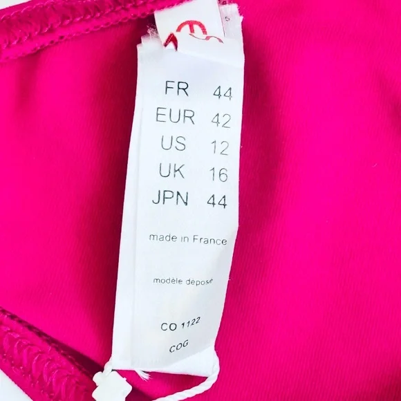 NWT ERES “Lumi” Multi Position Triangle Bikini Top Pink Fizz with Braiding - Picture 3 of 16